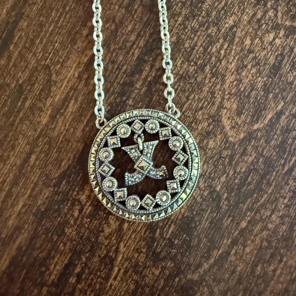 Judith Jack Silver and Black Geometric Necklace
